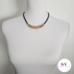 Black necklace With Gold Decor